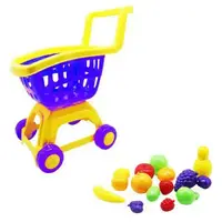 Игровой набор "Тележка с фруктами", желто-синий