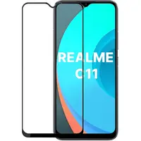 Защитное стекло Full screen PowerPlant для Realme C11, Black