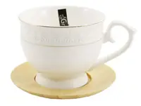 Чашка с блюдцем Interos S506710BZJ 1-A-93155 280 мл белая