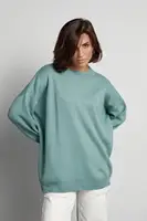 Жіночий однотонний джемпер oversize крою - м'ятний цвет, S