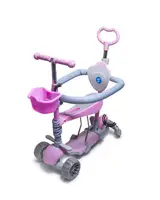 Самокат Scale Sports Smart 5 в 1, PU колеса, подсветка колес, с бортиком. Pink (932824223)