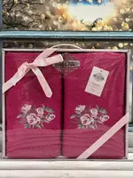 Moz cicek 04 2в1подарунковий набір рушників. 480 г/м2. Moz Туреччина.