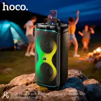 Акустика HOCO Sound outdoor RGB BT speaker with single microphone DS73 |BT5.0, FM/USB/AUX/TF, 40W, 2-3h|