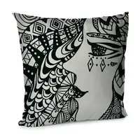 Подушка диванная с бархата Женщина 45x45 см (45BP_TFL032)