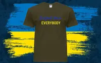 Патриотическая мужская футболка с принтом Добрий день EVERYBODY красная,футболка с патриотической надписью