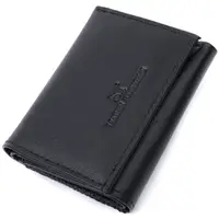 Зручний компактний гаманець з монетницею із натуральної шкіри ST Leather 22742 Чорний