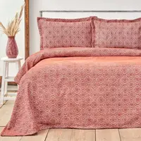 Покрывало с наволочками Karaca Home - Alora kiremit кирпичный 220*230