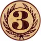 Жетон на медаль 3 место (блок 6 шт) бронза d 50мм артЖ-03