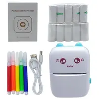 Портативный термопринтер "Mini Printer" (бумага и фломастеры в комплекте), синий