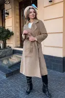 Пальто женское кашемировое цвет бежевый 189R002