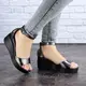 Женские босоножки на танкетке Fashion Reno 1734 40 размер 25 см Черный