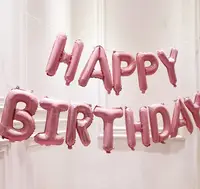 Набір надувних кульок Happy Birthday Powder 5958 13 предметів пудровий