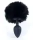 Анальная пробка ( размер S ) с хвостом Boss Series - Silicon PLUG Bunny Tail Black