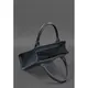 Кожаная женская сумка-кроссбоди темно-синяя
