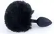 Анальная пробка ( размер S ) с хвостом Boss Series - Silicon PLUG Bunny Tail Black