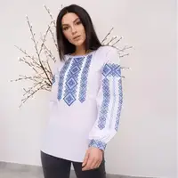 Вишиванка жіноча Moderika Гармонія з синьою вишивкою 48