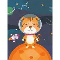 Картина по номерам "Тигренок космонавт" KBS0102  Brushme 30х40 см