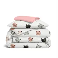 Подростковое постельное белье фланель с простыней на резинке PLAYFUL CATS CS3