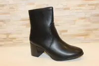 Ботильоны женские черные на каблуке Д650