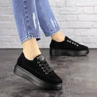 Жіночі замшеві кросівки Fashion Ruby 1689 36 розмір 22,5 см Чорний