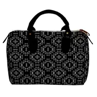 Сумка бочонок Barrel Простой орнамент на черном фоне 28x18x17 см (SB_15D066_BL)