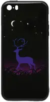 Чехол-накладка TOTO Night Light Print Glass Case Apple iPhone SE/5s/5 Deer