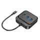 HUB адаптер HOCO Easy link 4-in-1 Gigabit Ethernet Adapter HB35 (Type-C to USB3.0x3+RJ45)(L=0.2M)