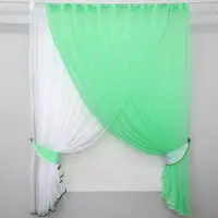 Кухонный комплект (320х170см.) шторки с подвязками "Дуэт". Цвет ярко-бирюзовый с белым. Код 060к 52-0433