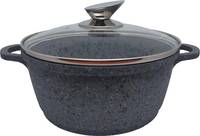 Каструля з кришкою Krauzer Granite Line 77053 24 см 4.5 л сіра