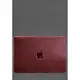 Кожаный чехол-конверт на магнитах для MacBook Pro 16" Бордовый Crazy Horse