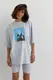 Костюм з футболкою oversize та велосипедками - світло-сірий цвет, L