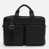 Чоловічий шкіряний портфель Borsa Leather K166451bl-black