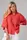 Женская рубашка oversize с четвертным рукавом - красный цвет, S