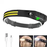 LED Фонарь налобный BL-W689-LM+2COB (white+red) датчик движения, Фонарик на голову с зарядкой