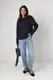 Трикотажна жіноча кофта в стилі oversize - чорний цвет, M
