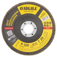 Круг пелюстковий торцевий Т29 (конічний) Ø125мм P120 SIGMA (9172661)