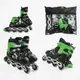 Роликовые коньки 078-L Best Roller колеса PVC светящиеся. Green (размер  39-43) (173844)