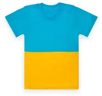 Детская универсальная хлопковая футболка GABBI Прапор с украинской символикой от на рост 134 голубая (13270)