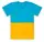 Детская универсальная хлопковая футболка GABBI Прапор с украинской символикой от на рост 134 голубая (13270)