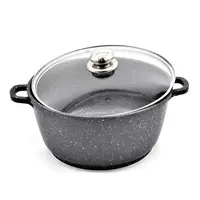 Кастрюля с крышкой Benson BN-305 20 см 2.2 л черная
