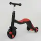 Самокат детский Best Scooter 3 в 1, с PU колёсами (свет+музыка). Red (80454)