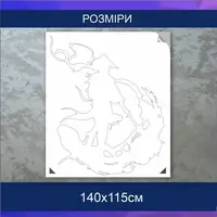 Трафарет для фарбування Самурай-2, одноразовий із самоклейної плівки 140 х 115 см
