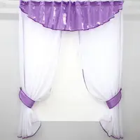 Кухонный комплект, (270х170см.) шторки с ламбрекеном и подхватами. Цвет сиреневый с белым. Код 084к 59-691