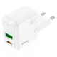 Адаптер сетевой HOCO Lucky dual-port  charger C111A |1USB/1Type-C, 30W/3A, PD/QC|