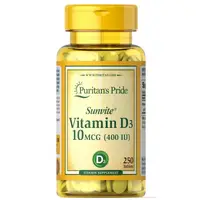 Витамины и минералы Puritan's Pride Vitamin D3 400 IU 250 таблеток