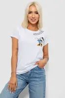 Футболка женская с принтом, цвет белый, 244R1004