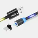 Магнитный кабель для зарядки USB 1m Topk Z-line Llightning Black светящийся LED для Iphone