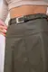 Мини-юбка из эко-кожи цвета хаки 102R276