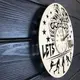 Круглые тематические деревянные часы на стену «Ролики»