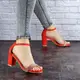 Женские босоножки на каблуке Fashion Lacey 1770 40 размер 25,5 см Красный